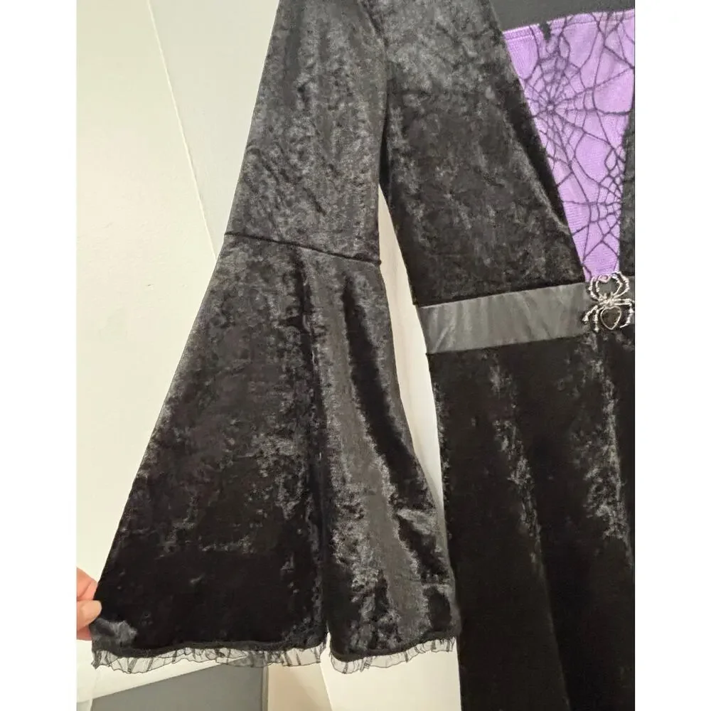 Spirit Halloween Spider Sorceress Costume Adult Medium Hooded Dress Witch - Picture 4 of 8